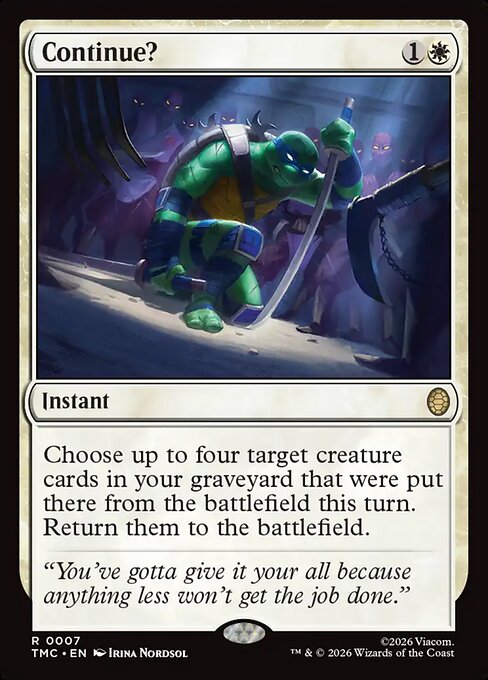 Continue? – Commander: Teenage Mutant Ninja Turtles (TMC-7) Magic: The Gathering card