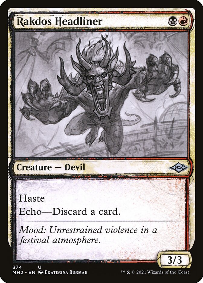Magic-kaart Rakdos Headliner MH2-374 uit Modern Horizons 2 (Uncommon)