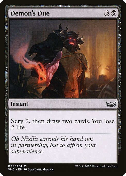 Demon's Due – Streets of New Capenna (SNC-75) Magic: The Gathering card | LC-REM-20260804-15383488921932-2e59fb98-c887-42f1-a620-9e6b40b94cb5