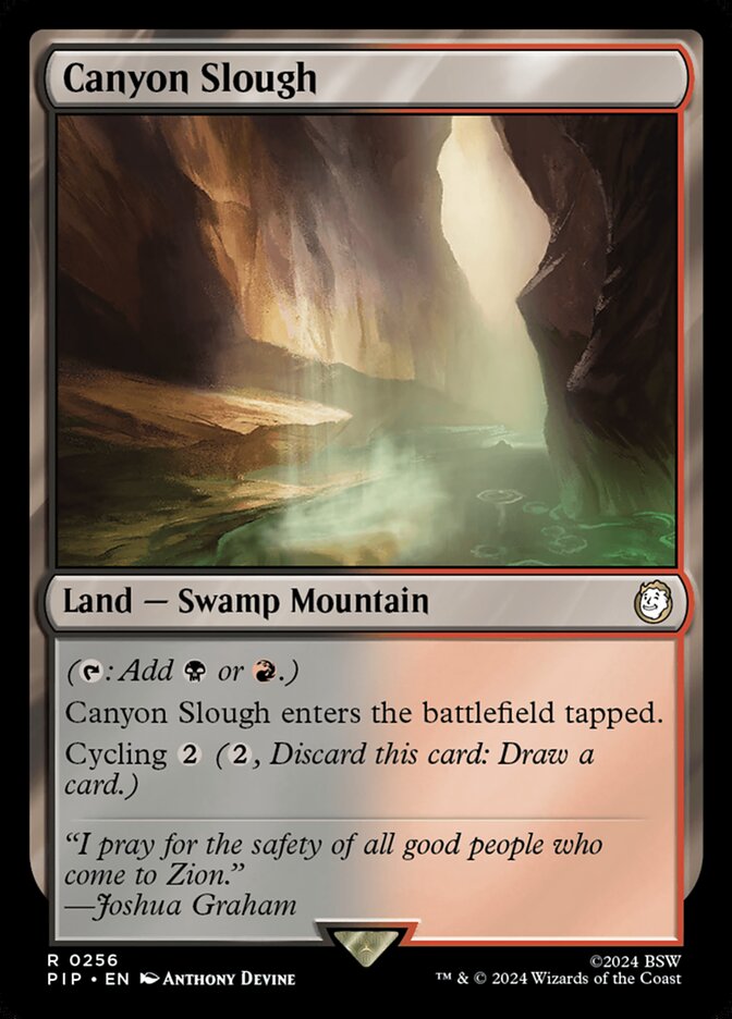 Magic-kaart Canyon Slough PIP-256 uit Universes Beyond: Fallout (Rare) Imagen principal del producto