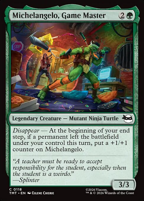 Michelangelo, Game Master – Teenage Mutant Ninja Turtles (TMT-118) Magic: The Gathering card