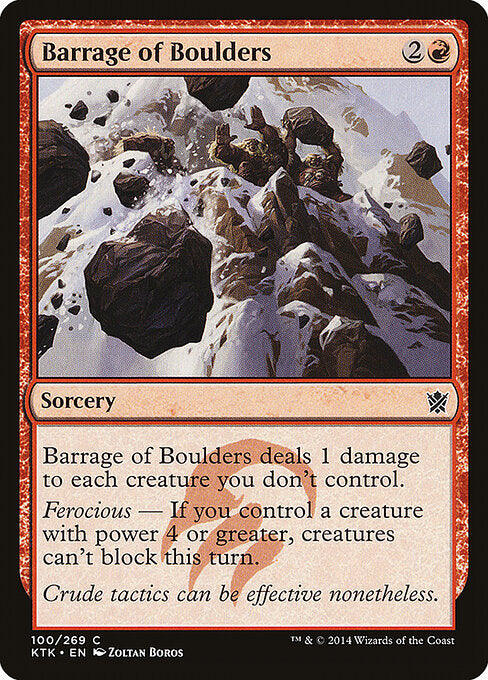 Barrage of Boulders – Khans of Tarkir (KTK-100) Magic: The Gathering card Hoofdafbeelding