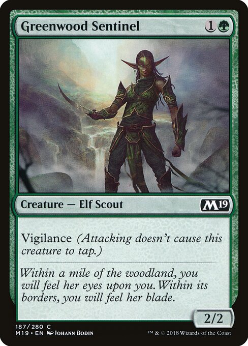 Greenwood Sentinel – Core 2019 (M19-187) Magic: The Gathering card