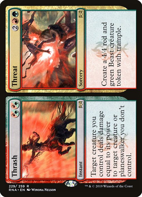 Thrash // Threat – Ravnica Allegiance (RNA-229) Magic: The Gathering card | LC-REM-20260804-15150831305036-2eefd8c1-96ce-4d7a-8aaf-29c35d634dda