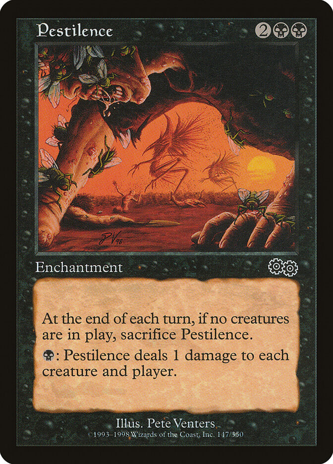 Magic-kaart Pestilence USG-147 uit Urza's Saga (Common) Immagine principale del prodotto