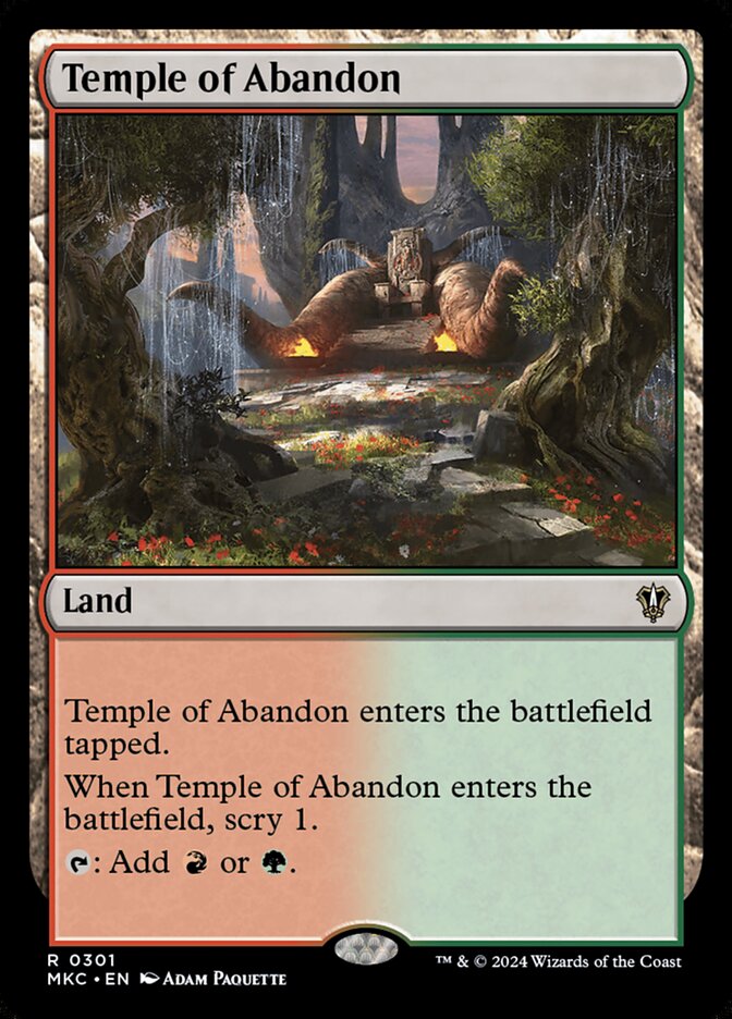 Magic-kaart Temple of Abandon MKC-301 uit Commander: Murders at Karlov Manor (Rare) Imagen principal del producto