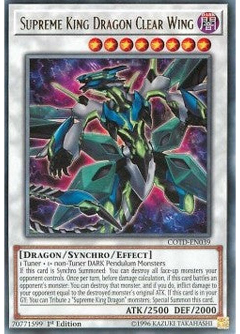 Supreme King Dragon Clear Wing — Code of the Duelist (COTD-039) Yu-Gi-Oh! card Main image