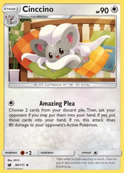 Cinccino - Crimson Invasion (Uncommon) [CIN-86] Hover Image