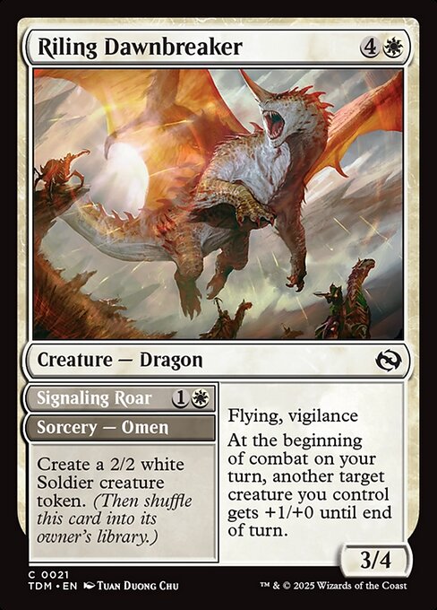 Riling Dawnbreaker // Signaling Roar – Tarkir: Dragonstorm (TDM-21) Magic: The Gathering card