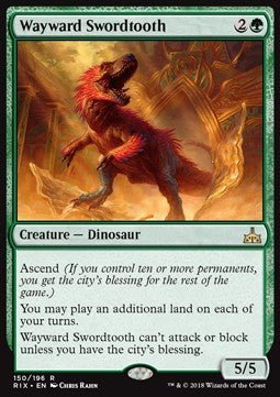 Wayward Swordtooth - Rivals of Ixalan (Rare) [RIX-150] Hover Image