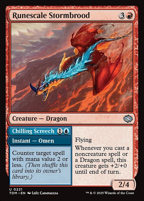 Runescale Stormbrood // Chilling Screech – Tarkir: Dragonstorm (TDM-221) Magic: The Gathering card Main image