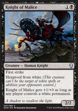 Knight of Malice - Dominaria (Uncommon) [DOM-97] Immagine principale del prodotto