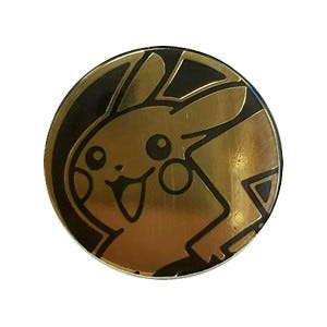 Officiele Pokemon-munt met Pikachu Libre in goud uit de XY Trainer Kit Immagine principale del prodotto