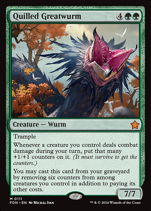Quilled Greatwurm – Magic: The Gathering Foundations (FDN-111) Magic: The Gathering card Hoofdafbeelding