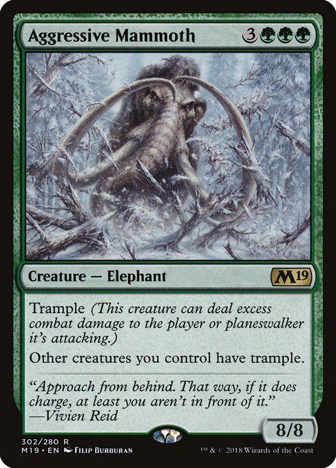 Aggressive Mammoth – Core Set 2019 (M19-302) Magic: The Gathering card Hauptbild