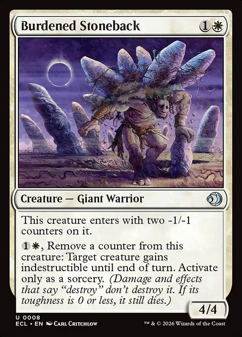 Burdened Stoneback – Lorwyn Eclipsed (ECL-8) Magic: The Gathering card