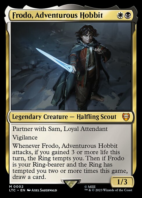 Frodo, Adventurous Hobbit – Commander: The Lord of the Rings: Tales of Middle-earth (LTC-2) Magic: The Gathering card Immagine principale del prodotto