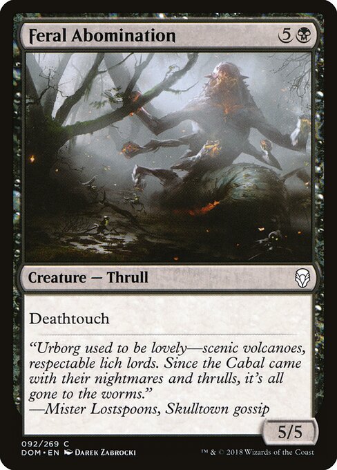 Feral Abomination – Dominaria (DOM-92) Magic: The Gathering card Image principale du produit