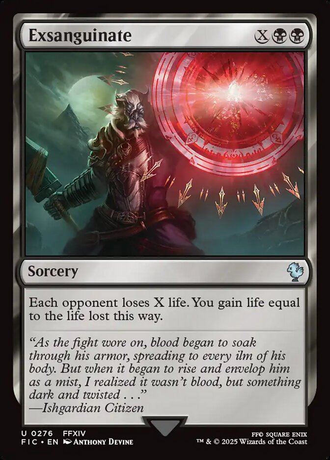 Magic-kaart Exsanguinate FIC-276 uit Final Fantasy Commander (Uncommon)