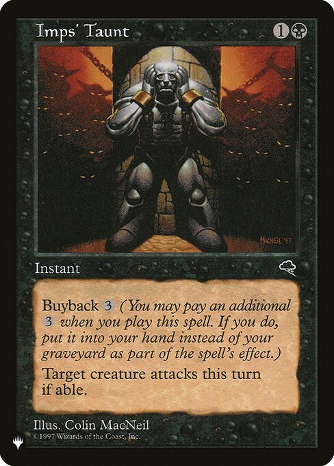 Imps' Taunt – The List (PLST-TMP-138) Magic: The Gathering card | LC-REM-20260804-15632293200204-33de3bb5-7375-461e-a51c-ba979cfd5e04 Imagen principal del producto