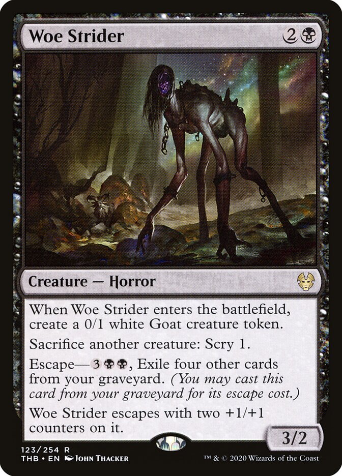 Magic-kaart Woe Strider THB-123 uit Theros Beyond Death (Rare) Imagen principal del producto