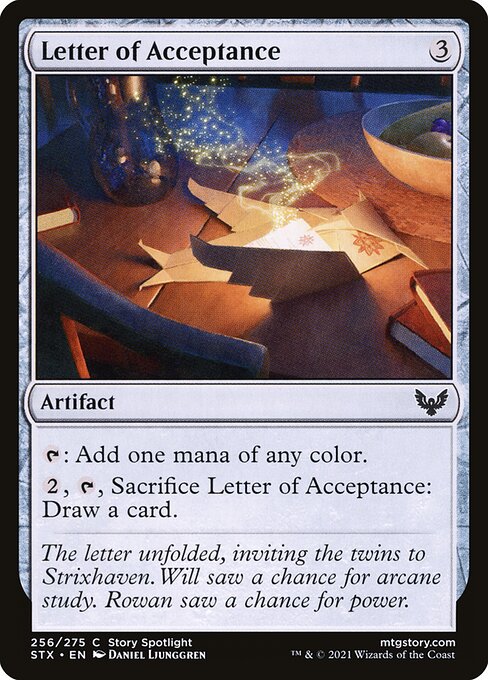 Letter of Acceptance – Strixhaven: School of Mages (STX-256) Magic: The Gathering card | LC-REM-20260804-15765057569100-34750231-34aa-401c-b192-47b56588923a Hoofdafbeelding