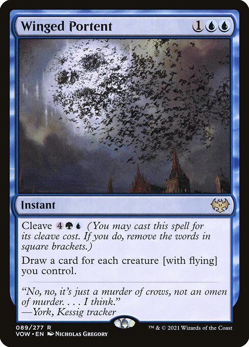 Winged Portent – Innistrad: Crimson Vow (VOW-89) Magic: The Gathering card | LC-REM-20260804-15369847079244-3494a4fc-37e5-4095-a3bb-5cd9280f4c77 Immagine principale del prodotto