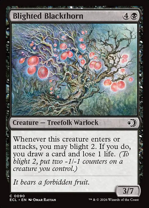Blighted Blackthorn – Lorwyn Eclipsed (ECL-90) Magic: The Gathering card