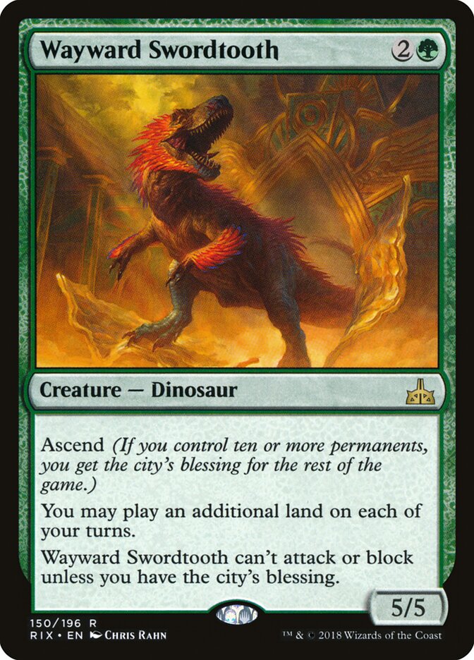 Wayward Swordtooth - Rivals of Ixalan (Rare) [RIX-150] Imagen principal del producto