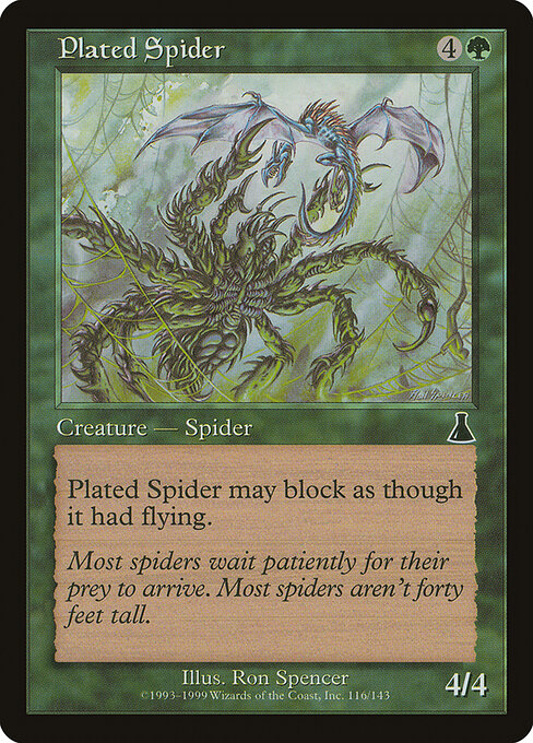Plated Spider – Urza's Destiny (UDS-116) Magic: The Gathering card Imagen principal del producto