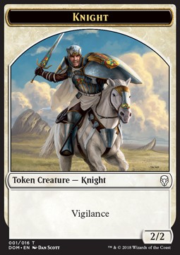 Knight Token (White 2/2 Vigilance) (V.1) - Dominaria (Token) [DOM-T01]
