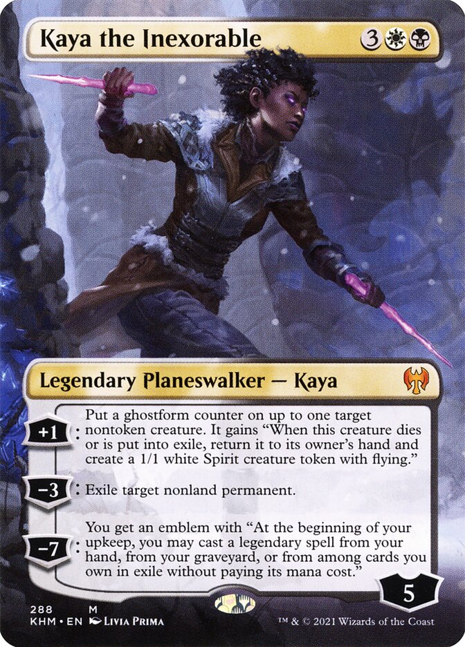 Magic-kaart Kaya the Inexorable XKHM-288 uit Kaldheim: Extras (Mythic) Immagine principale del prodotto