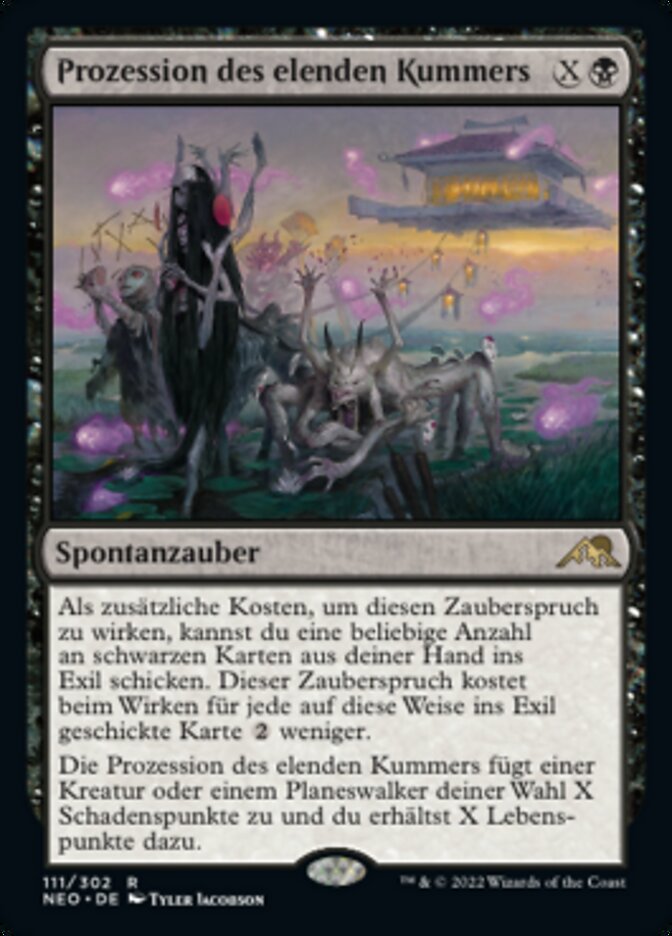Magic-kaart March of Wretched Sorrow NEO-111 uit Kamigawa: Neon Dynasty (Rare) Main image