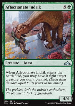 Affectionate Indrik - Guilds of Ravnica (Uncommon) [GRN-121] Immagine principale del prodotto