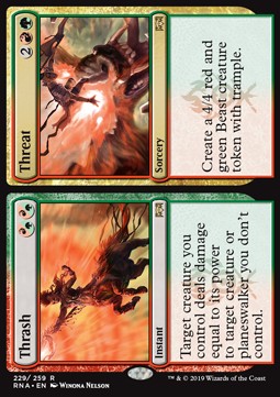 Thrash // Threat - Ravnica Allegiance (Rare) [RNA-229]