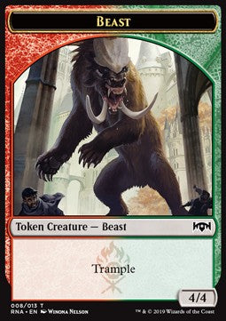 Beast Token (Red and Green 4/4) - Ravnica Allegiance (Token) [RNA-T08] Immagine principale del prodotto