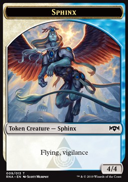 Sphinx Token (White and Blue 4/4) - Ravnica Allegiance (Token) [RNA-T09]