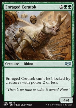 Enraged Ceratok - Ravnica Allegiance (Uncommon) [RNA-125] Imagen principal del producto