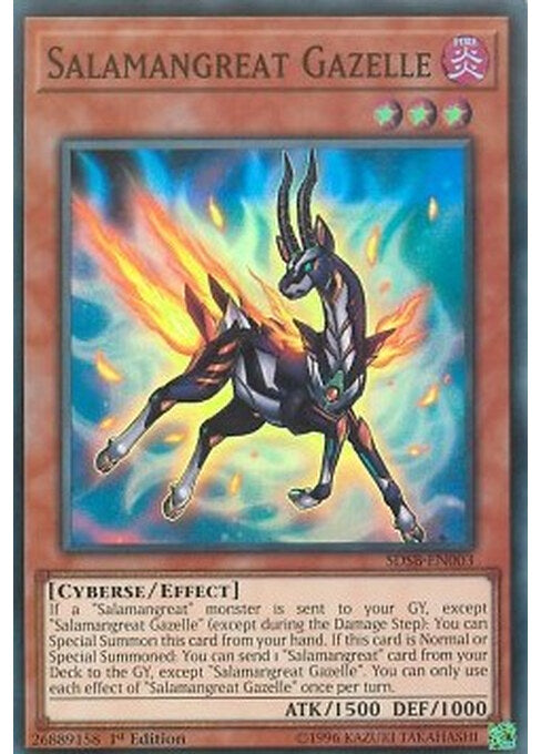 Salamangreat Gazelle — Structure Deck: Soulburner (SDSB-003) Yu-Gi-Oh! card Main image