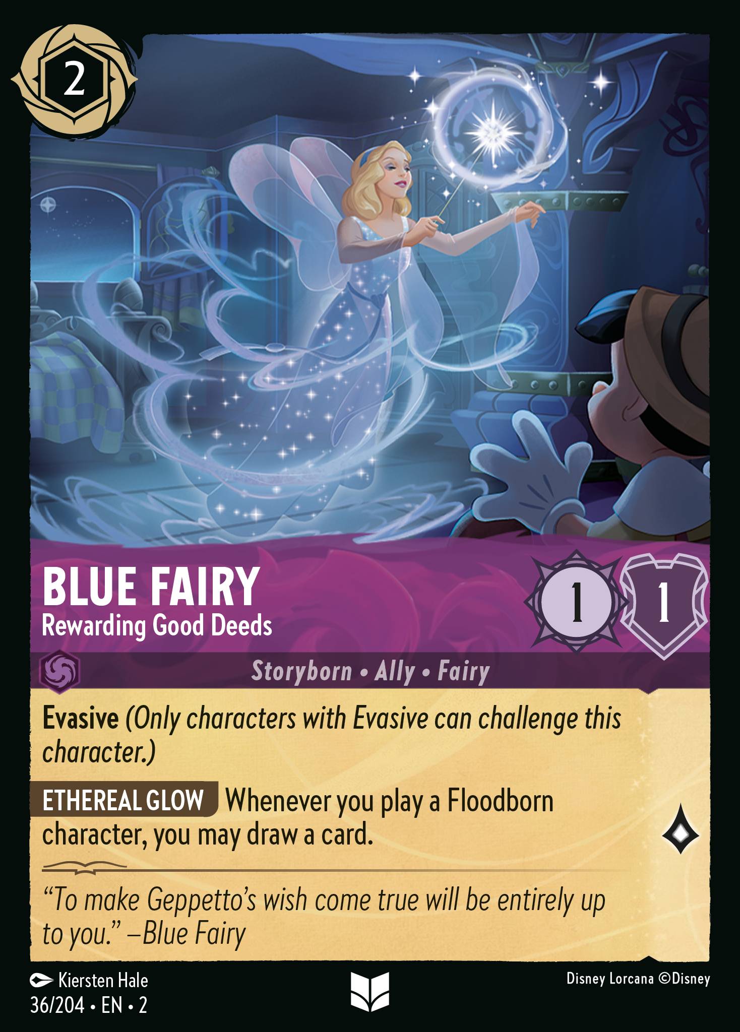 Blue Fairy - Rewarding Good Deeds — Rise of the Floodborn (2ROF-36) Disney Lorcana card Image principale du produit