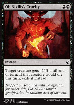 Ob Nixilis's Cruelty - War of the Spark (Common) [WAR-101] Hover Image