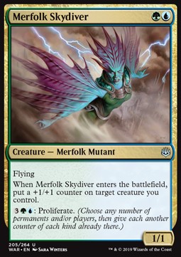 Merfolk Skydiver - War of the Spark (Uncommon) [WAR-205] Hover Image