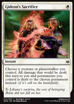 Gideon's Sacrifice - War of the Spark (Common) [WAR-14] Hover Image