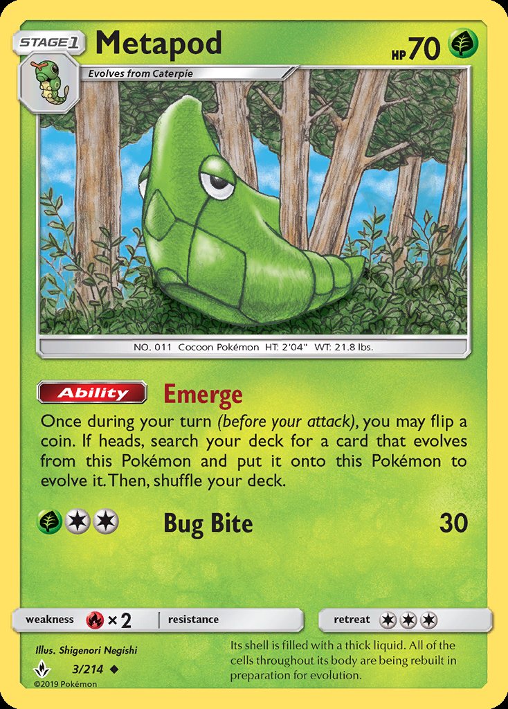 Metapod - Unbroken Bonds (Uncommon) [UNB-3] Main image