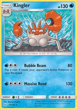 Kingler - Unbroken Bonds (Rare) [UNB-47] Hover Image