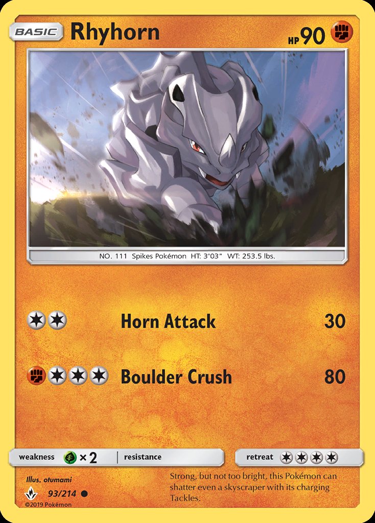 Rhyhorn - Unbroken Bonds (Common) [UNB-93] Main image