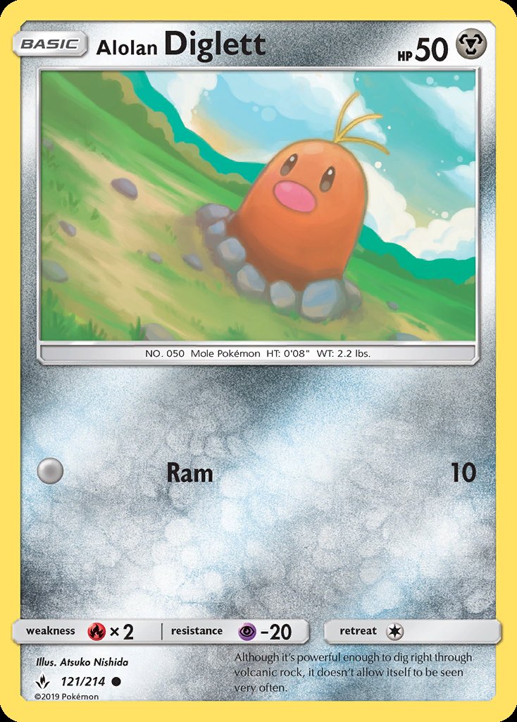 Alolan Diglett - Unbroken Bonds (Common) [UNB-121] Main image