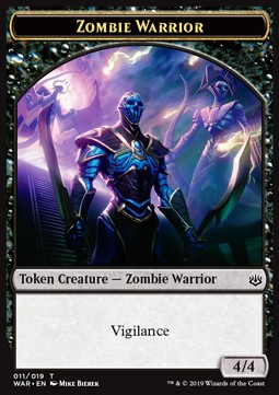 Zombie Warrior Token (Black 4/4) - War of the Spark (Token) [WAR-T11] Hover Image