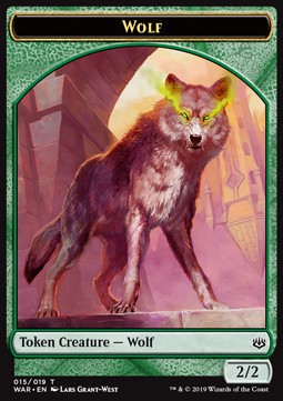 Wolf Token (Green 2/2) - War of the Spark (Token) [WAR-T15] Hover Image