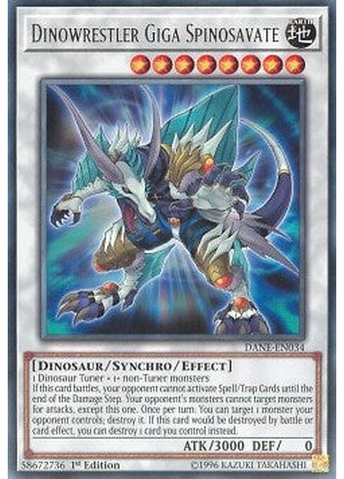 Dinowrestler Giga Spinosavate — Dark Neostorm (DANE-034) Yu-Gi-Oh! card Imagen principal del producto